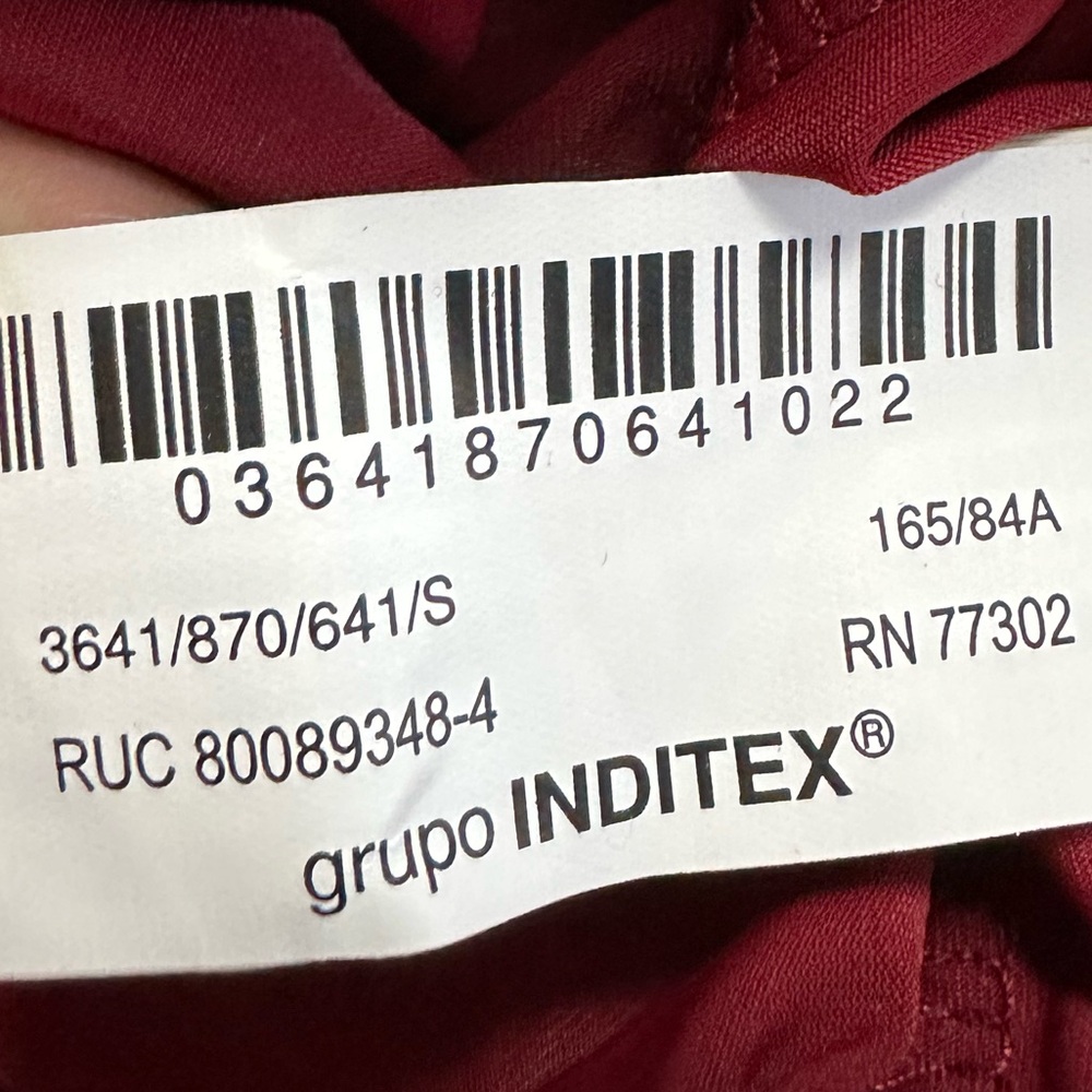 NWT ZARA LONG GODET DRESS - Dark red - Picture 9 of 12